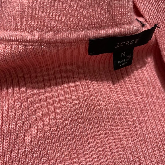 J Crew Puff Sleeve Silk Blend Short Sleeve Sweater EUC Medium Rose Pink​ - Picture 3 of 5